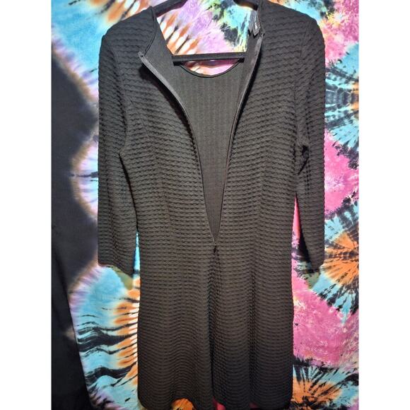 Buchanan Kane Black Dress Fit & Flare Textured Mid Dress Size 6 - Picture 7 of 9